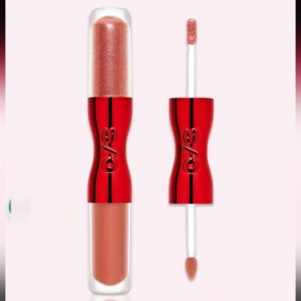 NIB O/S $28 LIP SNATCHER Hydrating Liquid Lipstick and Lip Gloss Duo Trade Finde